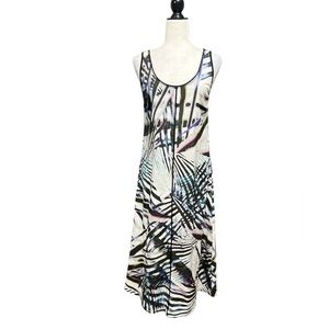 MARC CAIN Palm Prints Sleeveless A-line Dress
